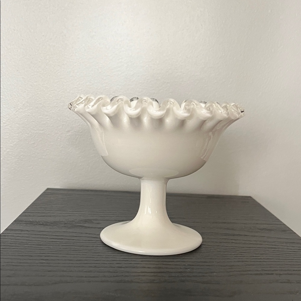 Elegant White Pedestal Bowl